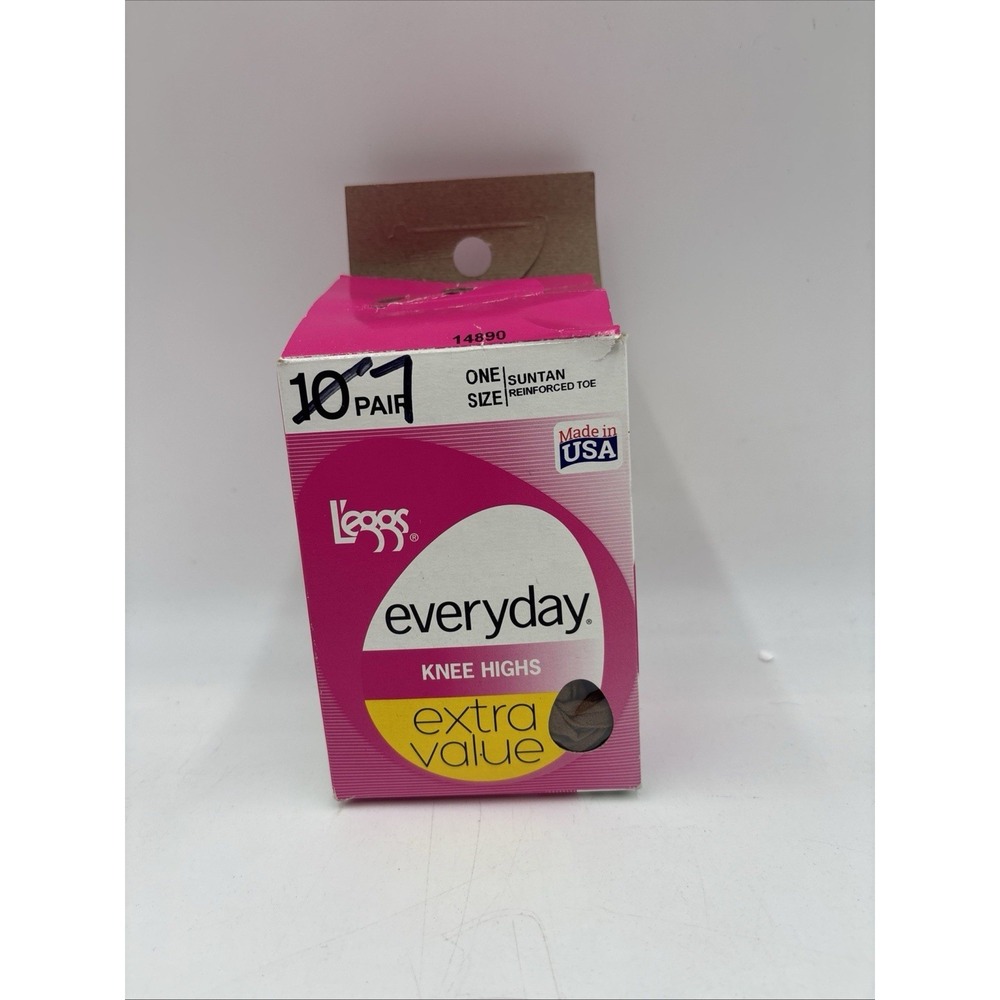 L'eggs Everyday Knee Highs One Size 7 Pair Suntan Reinforced Toe Pantyhose